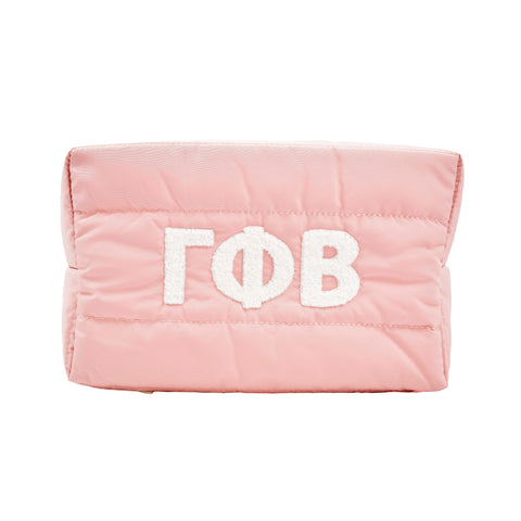 Gamma Phi Beta Makeup Bag - Puffer Style with Sorority Letters