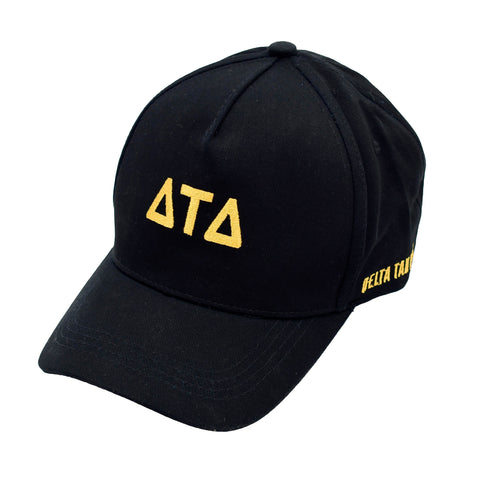 Delta Tau Delta Baseball Cap- Brushed Cotton 5-Panel Black Hat