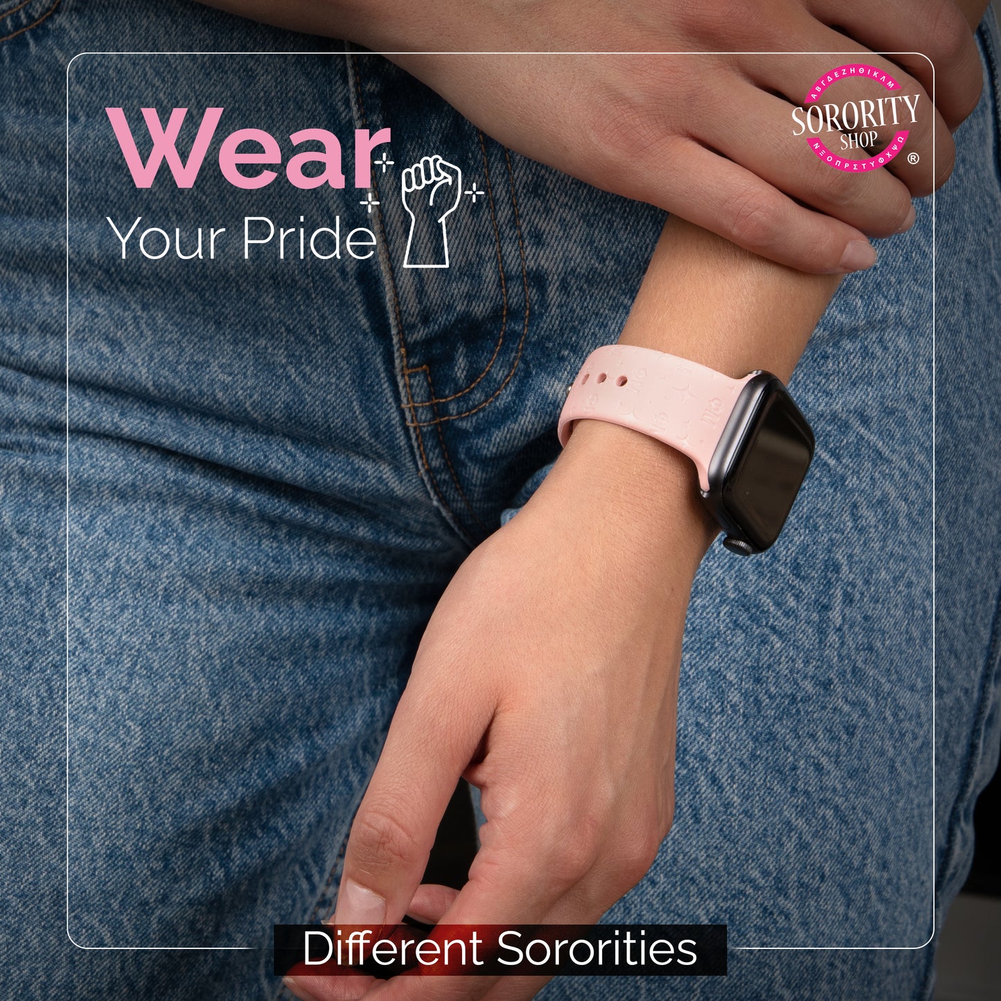 Gamma Phi Beta Smart Watch Band, Compatible with Apple Watch