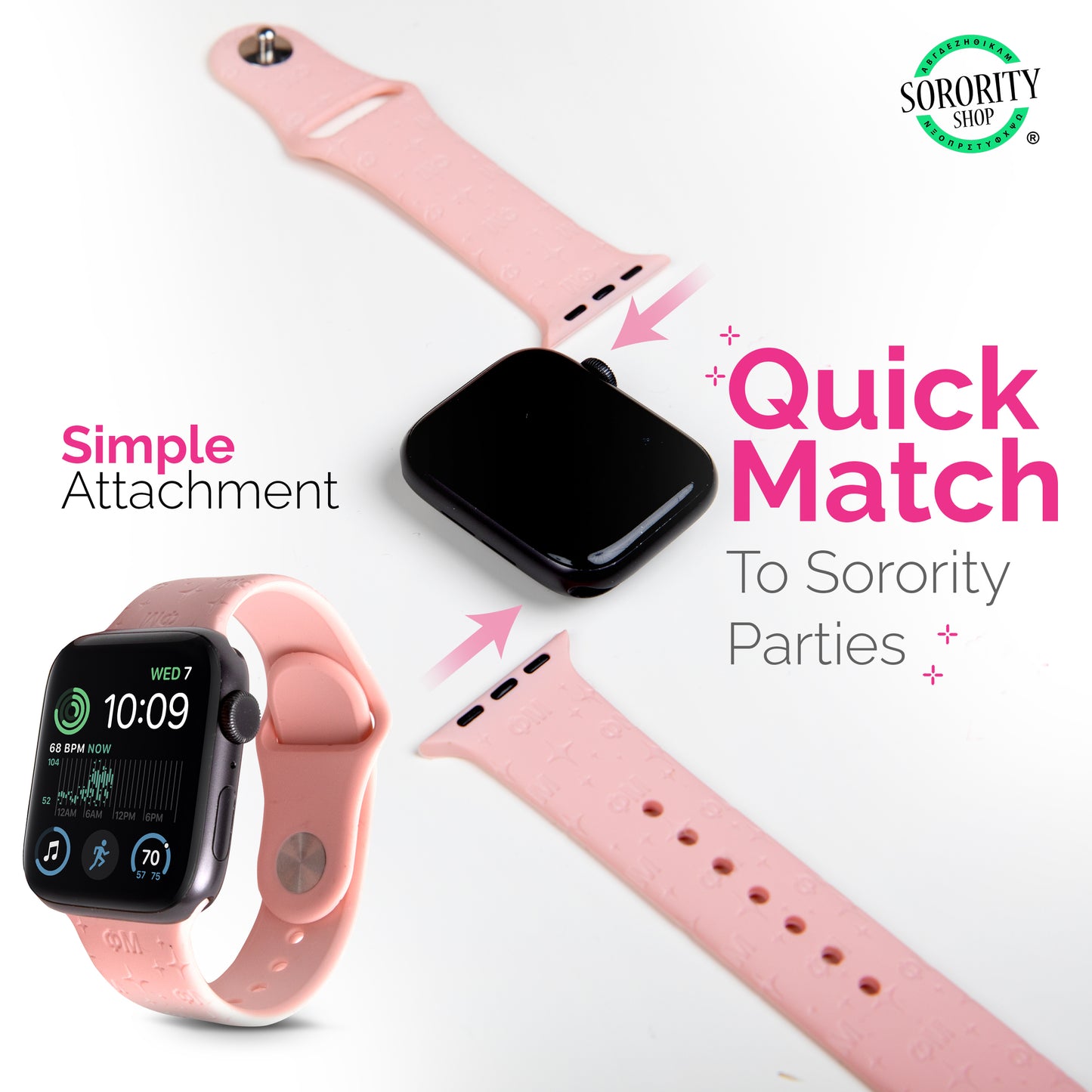 Gamma Phi Beta Smart Watch Band, Compatible with Apple Watch