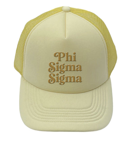 Phi Sigma Sigma Baseball Cap, Mesh Trucker-Style Hat