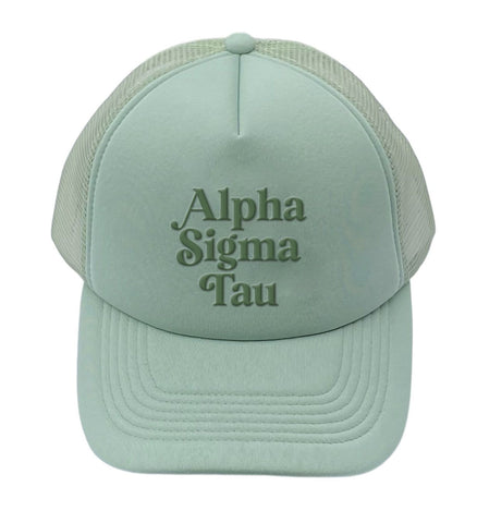 Alpha Sigma Tau Baseball Cap, Mesh Trucker-Style Hat