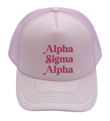 Alpha Sigma Alpha Baseball Cap, Mesh Trucker-Style Hat