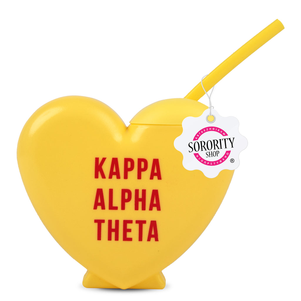Kappa Alpha Theta Tumbler- Candy Heart Shaped