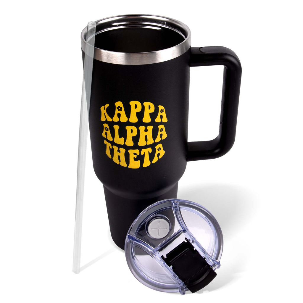Kappa Alpha Theta 40oz Stainless Steel Tumbler with Handle