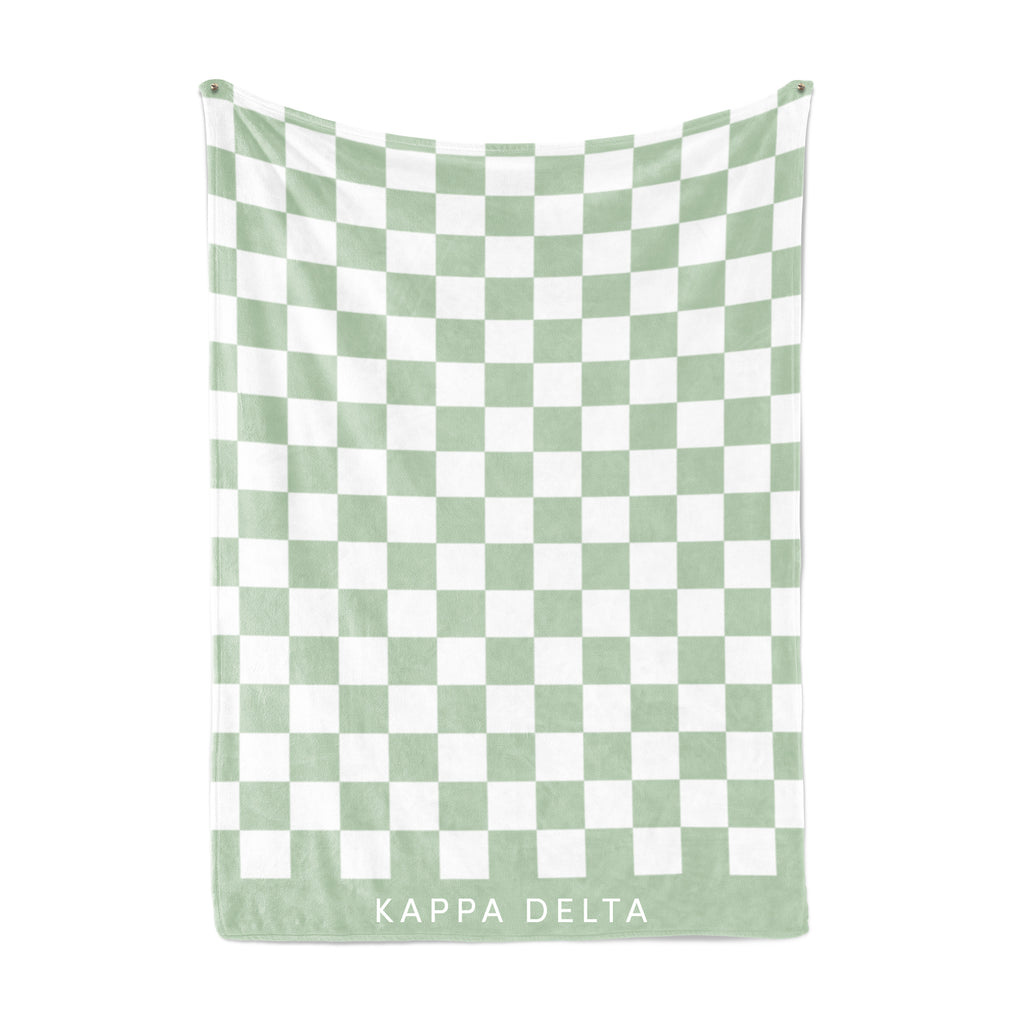 Kappa Delta Thick Blanket, Stylish Checkered Blanket 50 in X 62 in