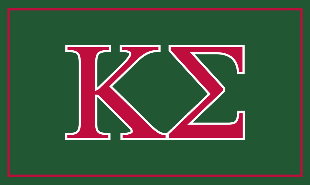 Kappa Sigma Fraternity Greek Letters Flag, Two-Color Design