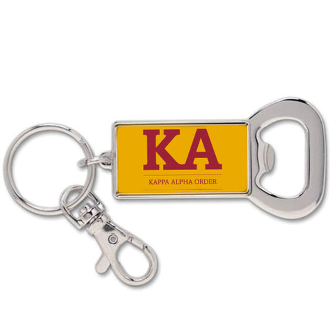 Kappa Alpha Fraternity Keychain with Flat Bottle Opener