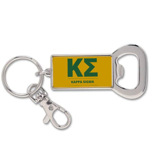 Kappa Sigma Fraternity Keychain with Flat Bottle Opener