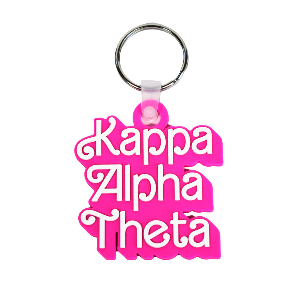 Kappa Alpha Theta Keychain- Retro Dolly Sorority Name Design