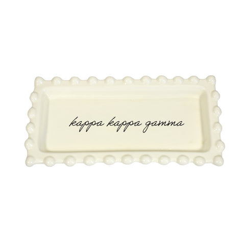 Kappa Kappa Gamma Jewelry Dish - Rectangular Cursive Script Sorority Name