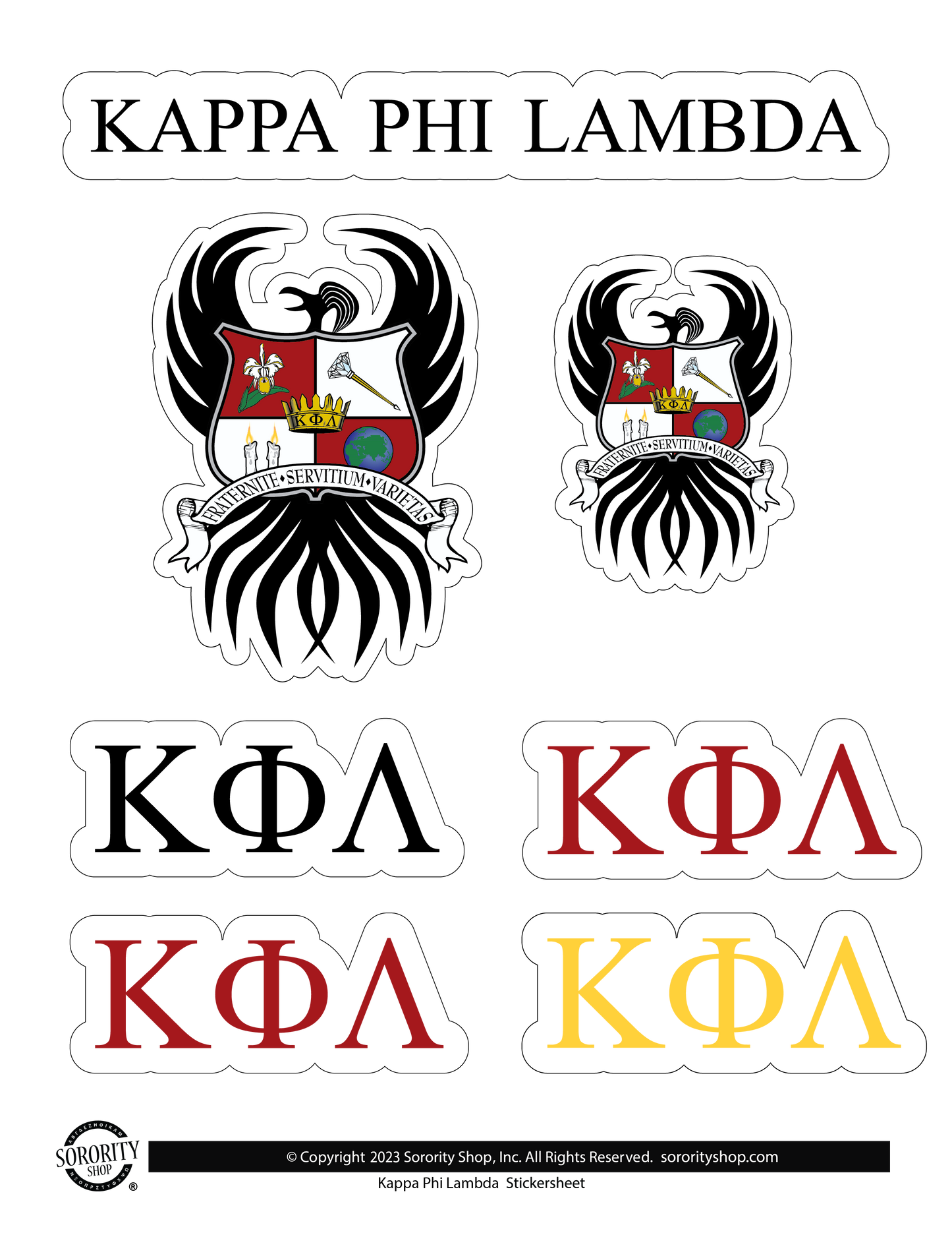 Kappa Phi Lambda Sorority Sticker Sheet- Brand Focus
