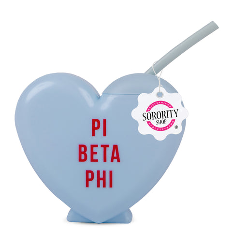 Pi Beta Phi Tumbler- Candy Heart Shaped