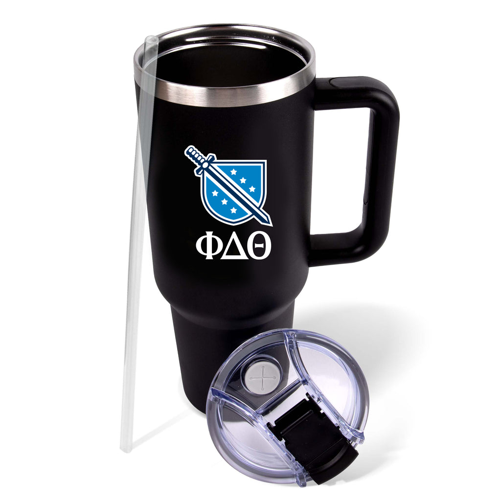 Phi Delta Theta Fraternity 40oz Stainless Steel Tumbler with Handle