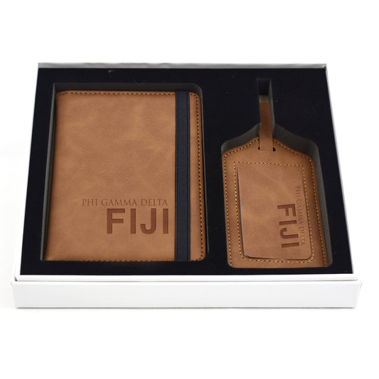 Phi Gamma Delta Passport Holder & Luggage Tag Travel Gift Set