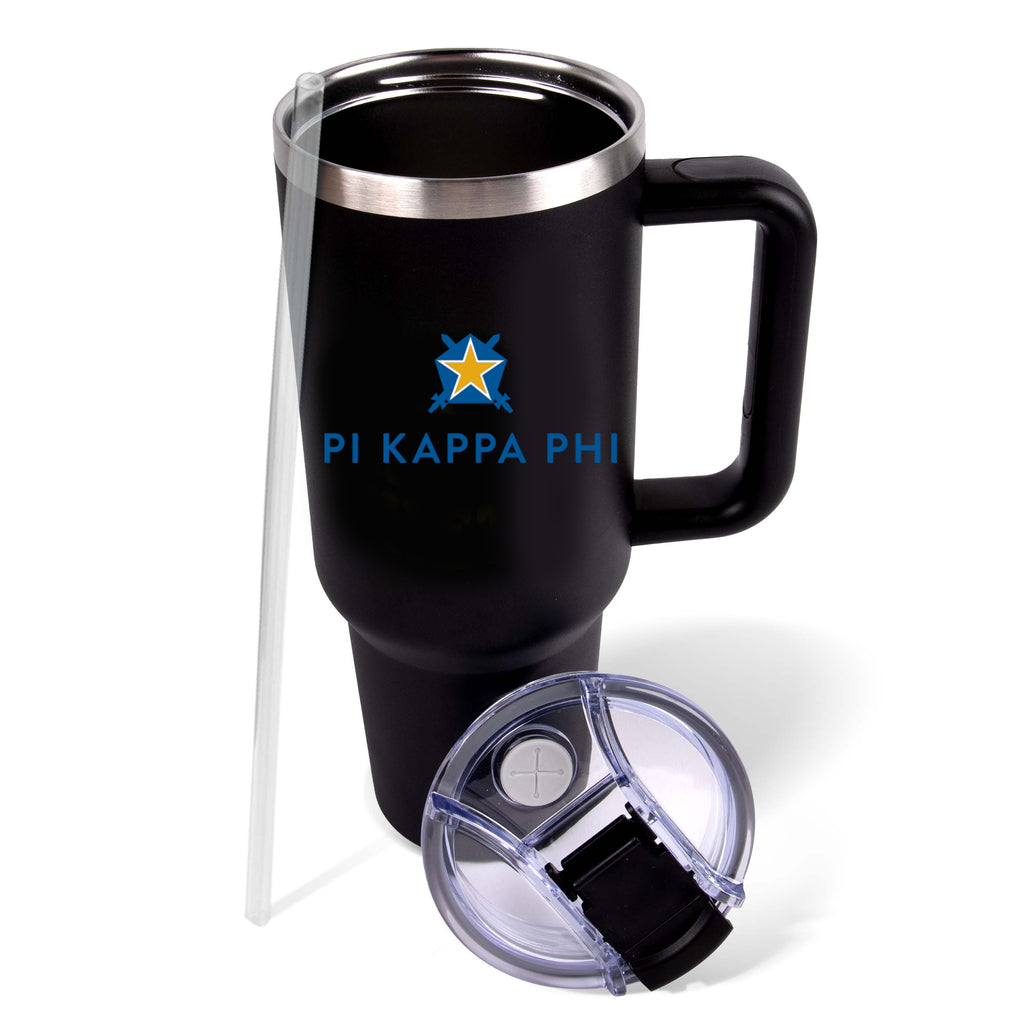 Pi Kappa Phi Fraternity 40oz Stainless Steel Tumbler with Handle