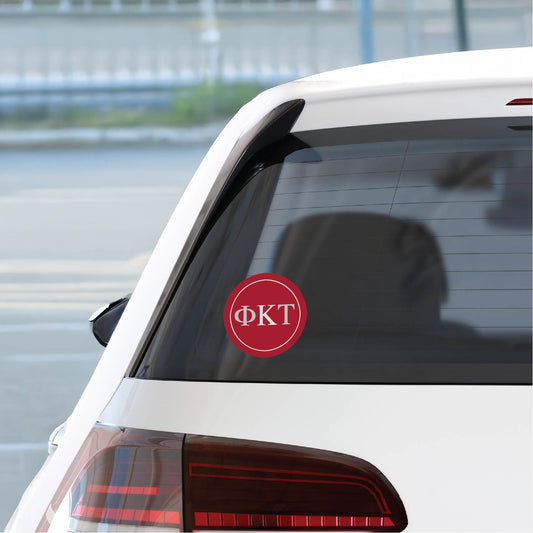 Phi Kappa Tau Fraternity Car Decal Sticker- Full Color Circle Logo