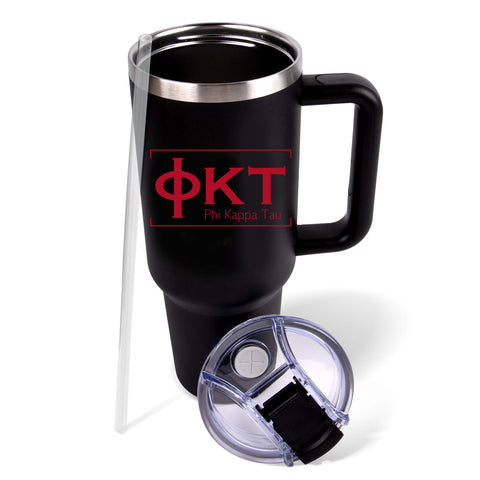 Phi Kappa Tau Fraternity 40oz Stainless Steel Tumbler with Handle