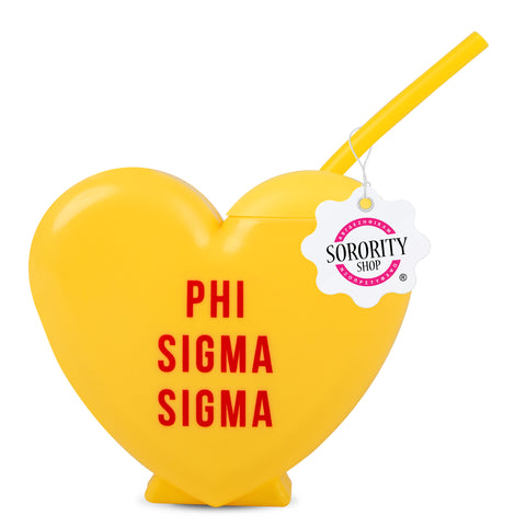 Phi Sigma Sigma Tumbler- Candy Heart Shaped