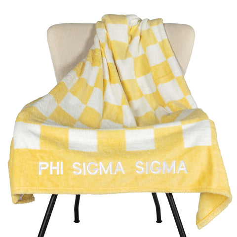 Phi Sigma Sigma Thick Blanket, Stylish Checkered Blanket 50 in X 62 in