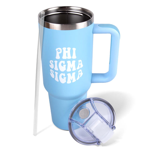 Phi Sigma Sigma 40oz Stainless Steel Tumbler with Handle
