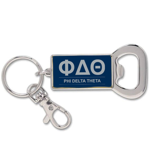 Phi Delta Theta Fraternity Keychain with Flat Bottle Opener