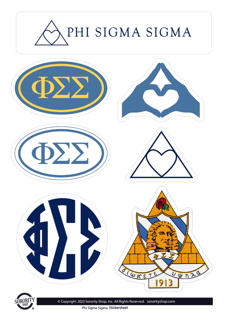 Phi Sigma Sigma Sorority Sticker Sheet- Brand Focus