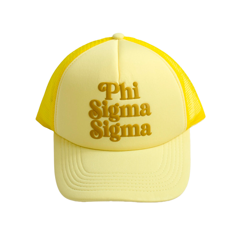 Phi Sigma Sigma Baseball Cap, Mesh Trucker-Style Hat