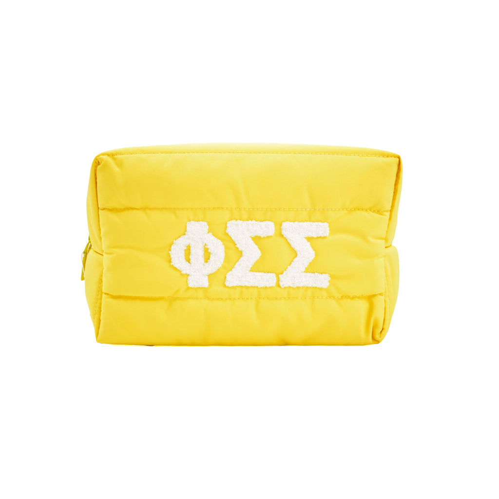 Phi Sigma Sigma Makeup Bag - Puffer Style with Sorority Letters