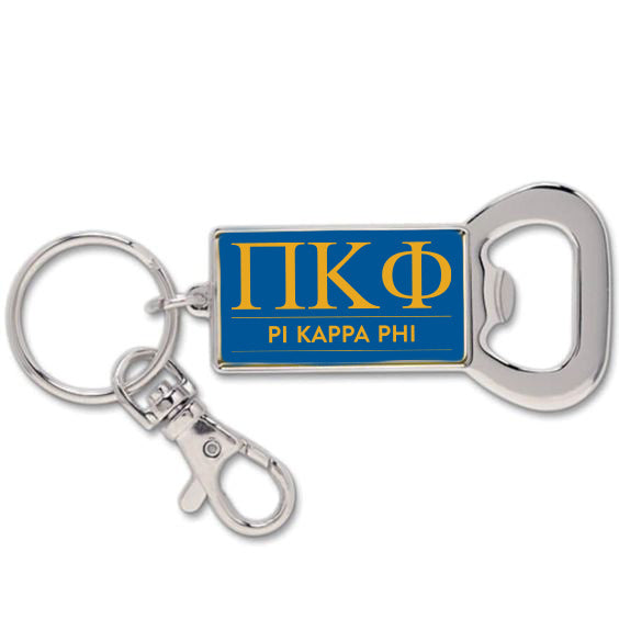 Pi Kappa Phi Fraternity Keychain with Flat Bottle Opener