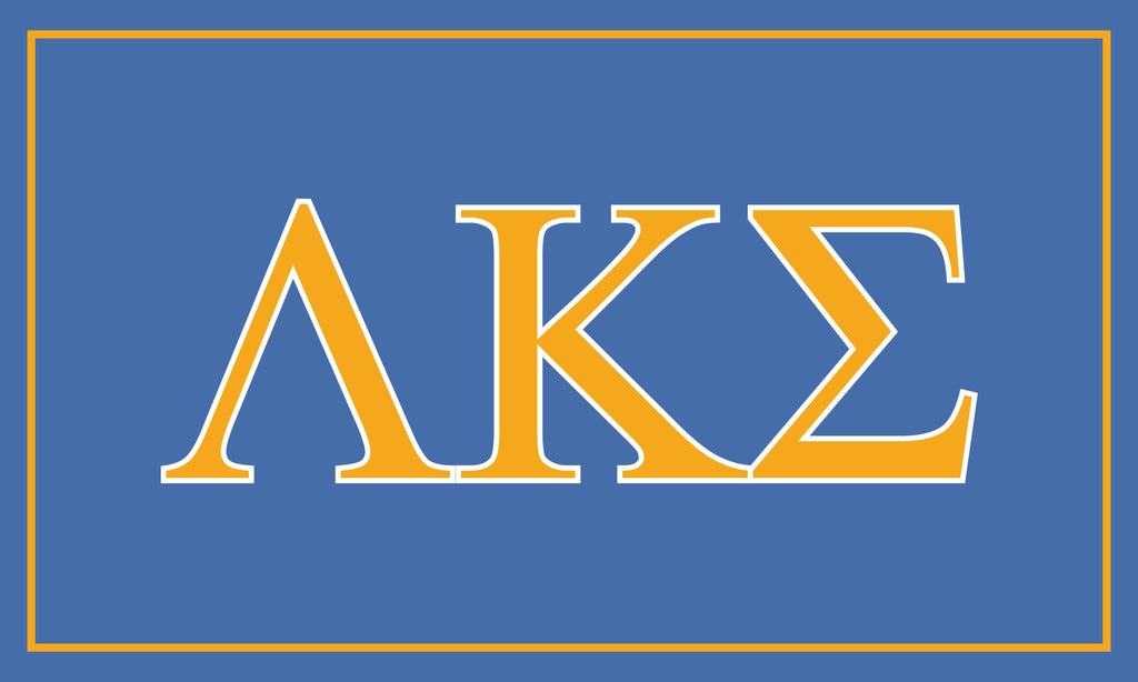 Lambda Kappa Sigma Fraternity Greek Letters Flag, Two-Color Design