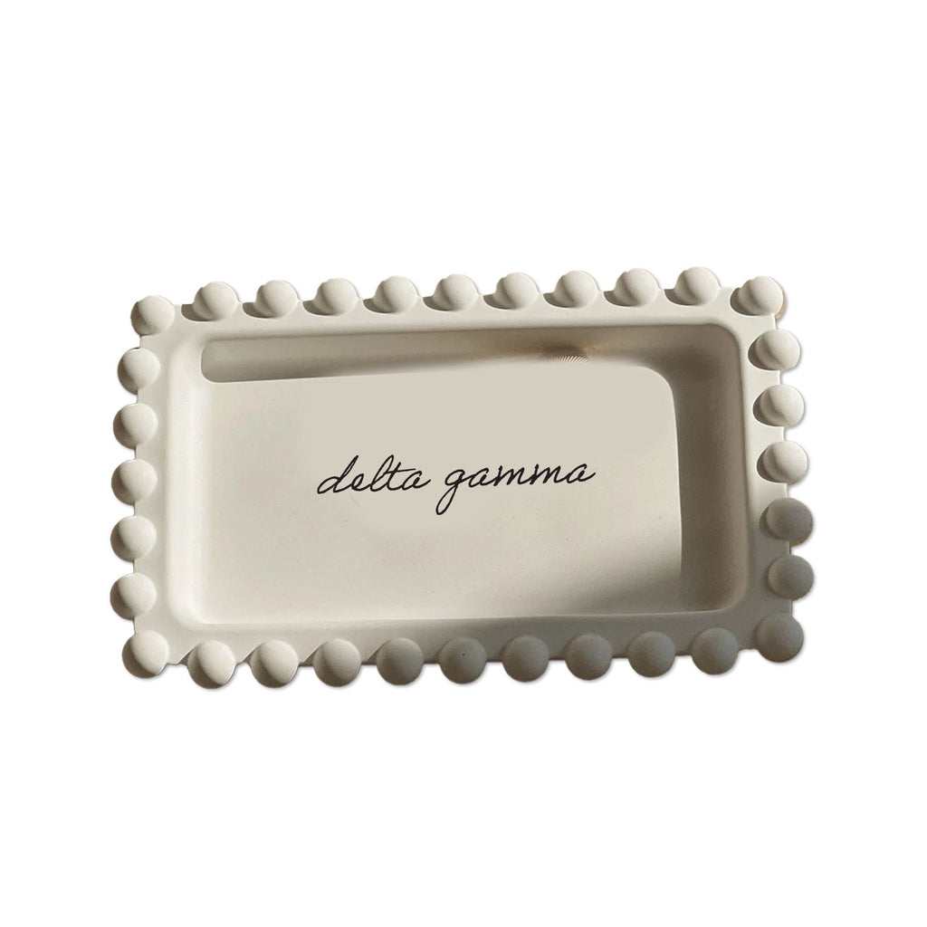 Delta Gamma Jewelry Dish - Rectangular Cursive Script Sorority Name