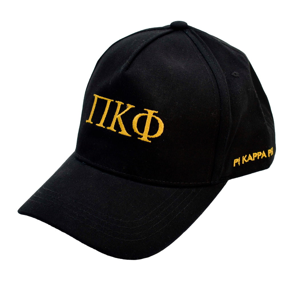 Pi Kappa Phi Baseball Cap- Brushed Cotton 5-Panel Black Hat