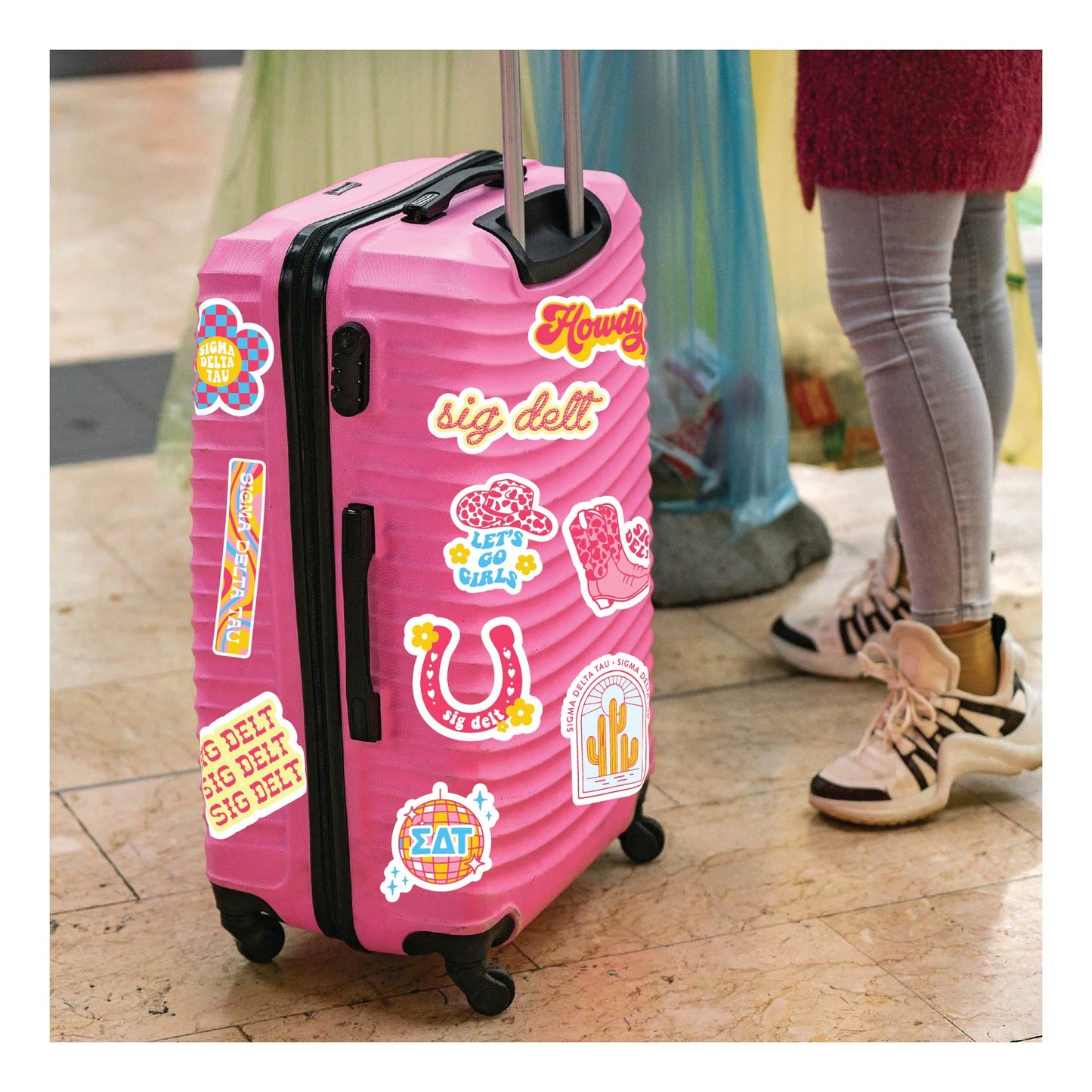 Sigma Delta Tau Sticker Sheet - Western Disco Design