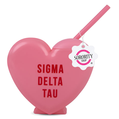 Sigma Delta Tau Tumbler- Candy Heart Shaped