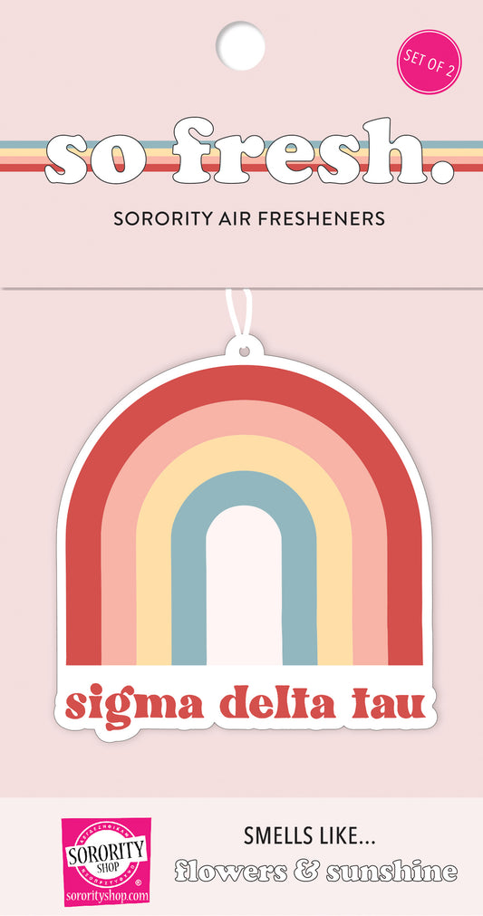 Sigma Delta Tau Rainbow Retro Air Freshener - Flowers & Sunshine Scent