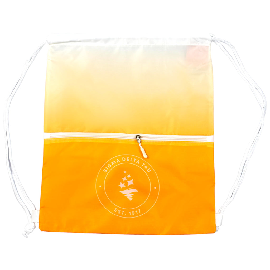 Sigma Delta Tau Drawstring Backpack, Ombre Color Design