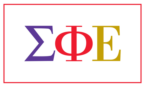 Sigma Phi Epsilon Fraternity Greek Letters Flag, Two-Color Design