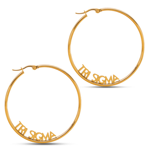 Tri Sigma Earrings - Hoop Design