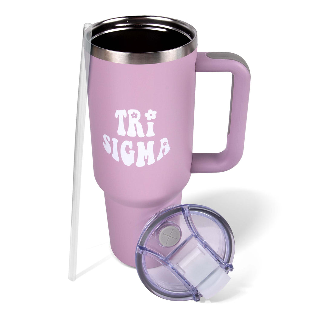 Tri Sigma 40oz Stainless Steel Tumbler with Handle