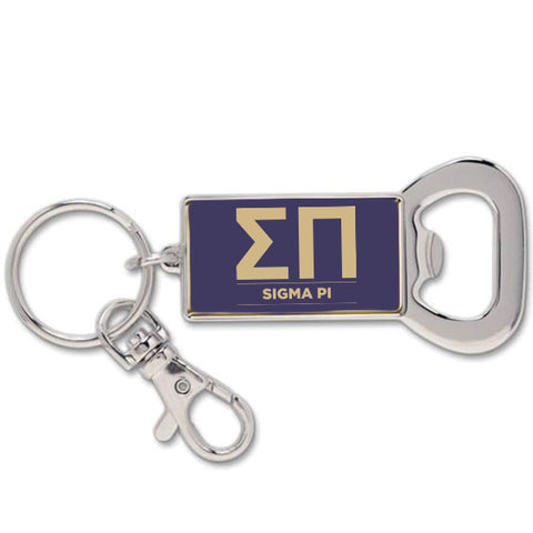 Sigma Pi Fraternity Keychain with Flat Bottle Opener