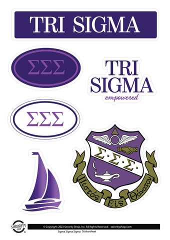 Tri Sigma Sorority Sticker Sheet- Brand Focus
