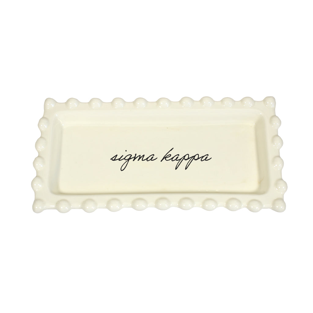 Sigma Kappa Jewelry Dish - Rectangular Cursive Script Sorority Name