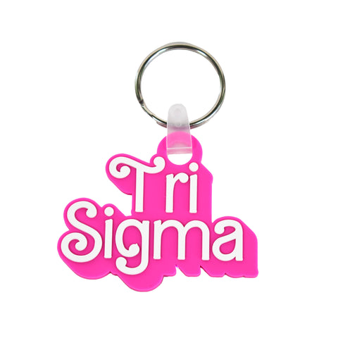 Tri Sigma Keychain- Retro Dolly Sorority Name Design