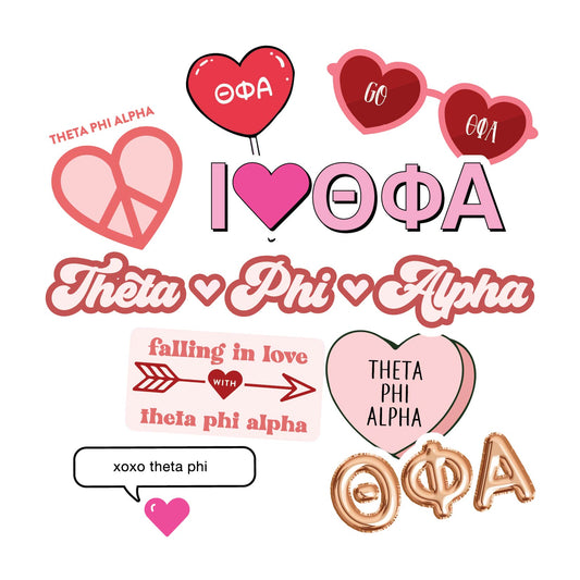 Theta Phi Alpha- Sticker Sheet- Love Theme