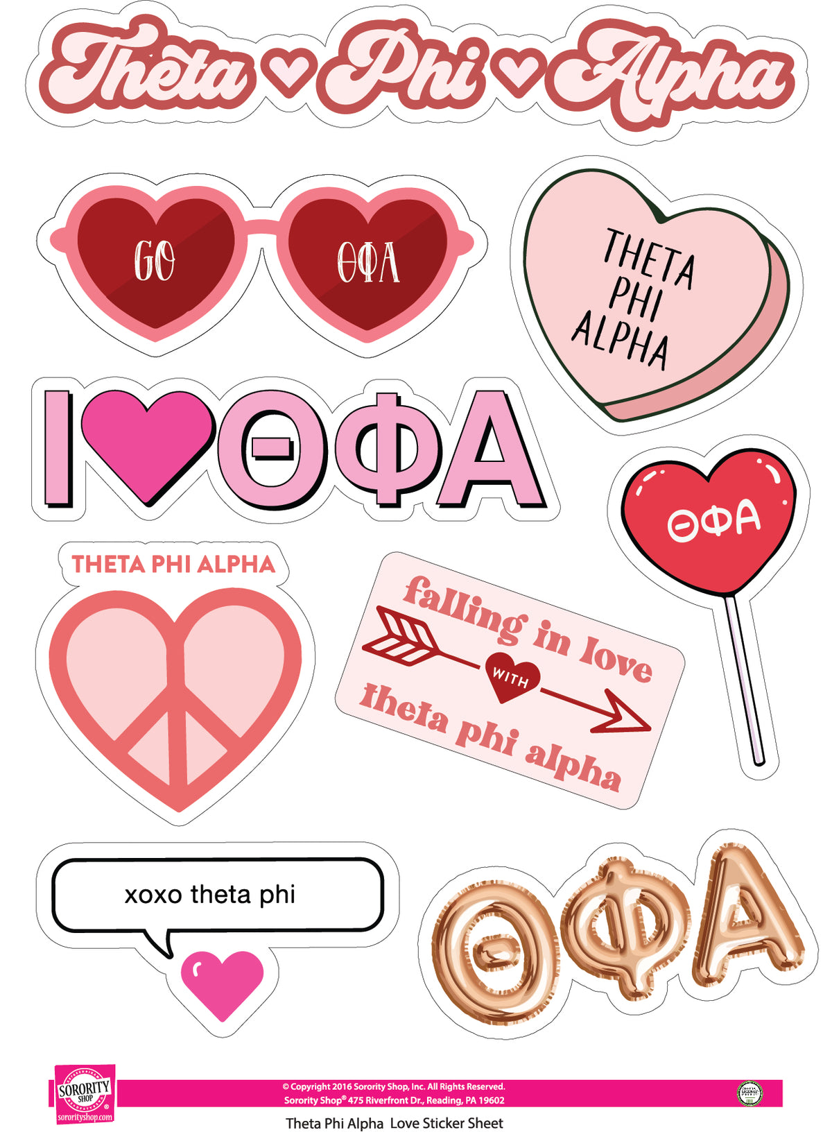 Sorority Shop - Sticker Sheet- Love Theme