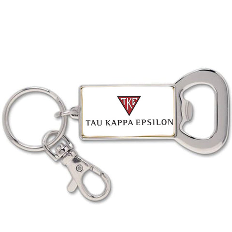 Tau Kappa Epsilon Fraternity Keychain with Flat Bottle Opener