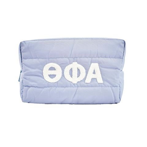 Theta Phi Alpha Makeup Bag - Puffer Style with Sorority Letters