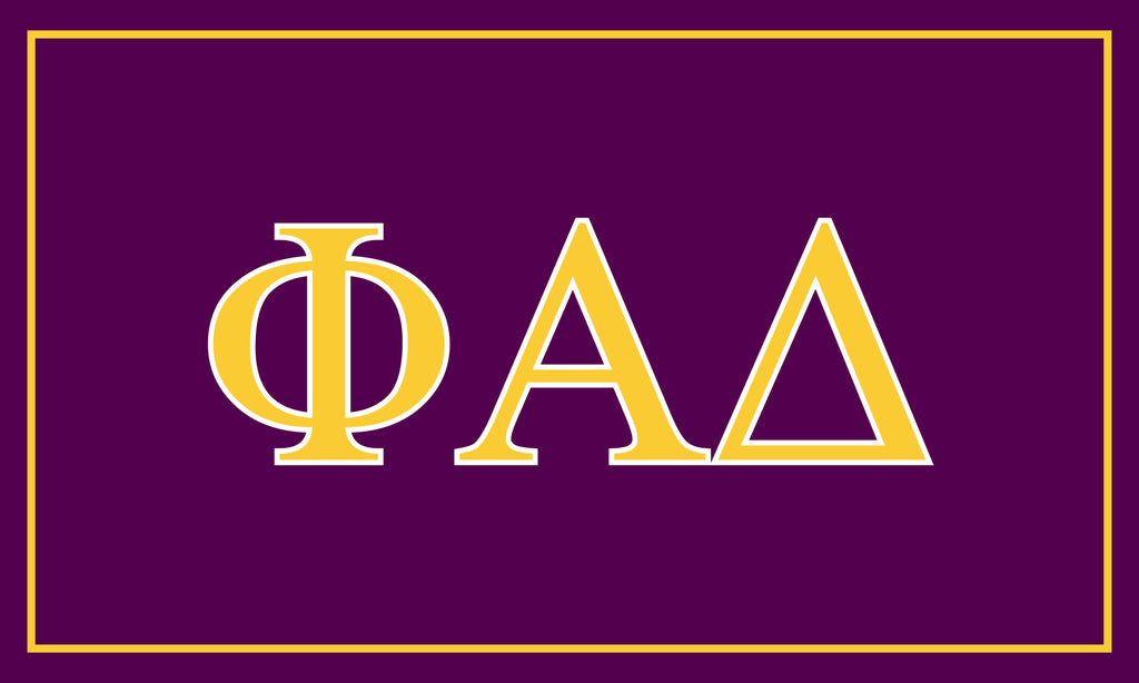 Phi Alpha Delta Fraternity Greek Letters Flag, Two-Color Design