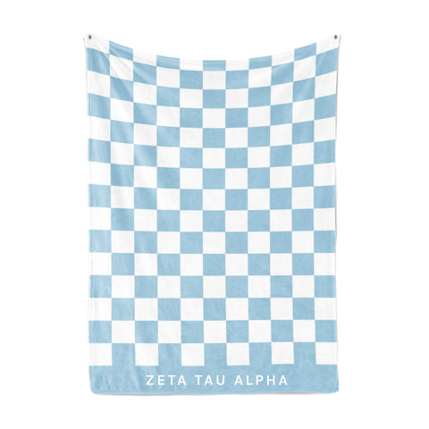 Zeta Tau Alpha Thick Blanket, Stylish Checkered Blanket 50 in X 62 in